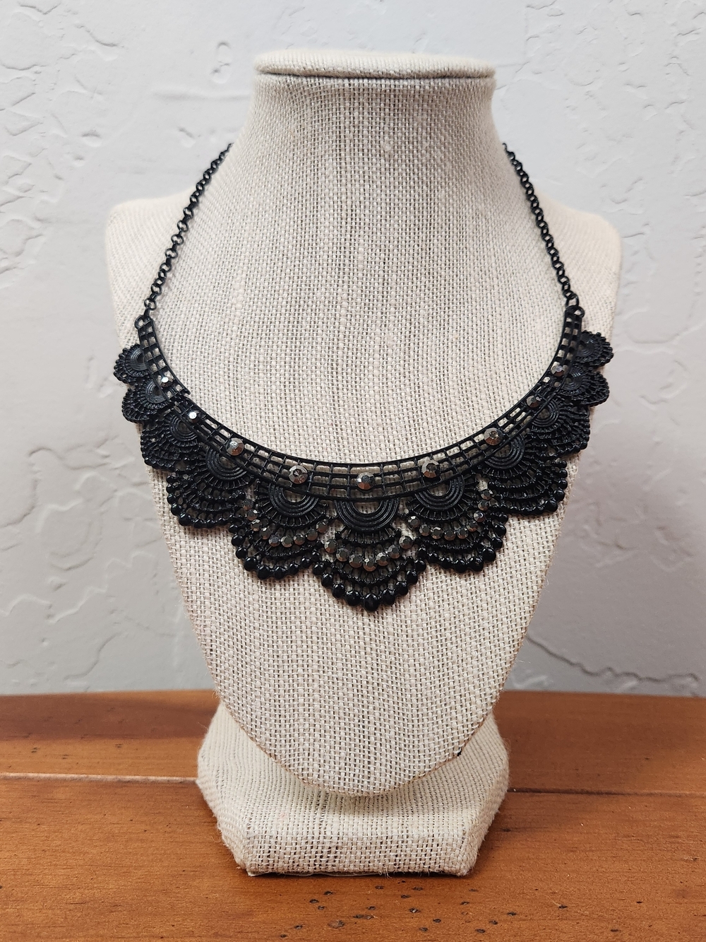Black Statement Bib Necklace - Women's Fashion Jewelry